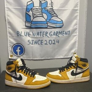 Jordan Athletic Shoes in Yellow, Black, and White